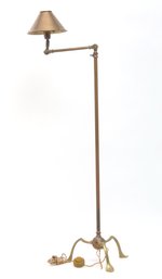 Italian Adjustable Aged Brass Floor Lamp