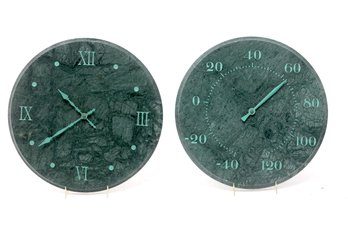 Marble Thermometer And Marble Quartz Clock