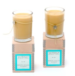 2 Votivo Aromatic Candles White Ocean Sands No 58