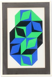 Victor Vasarely- Untitled- Offset Lithograph Printed In Colors