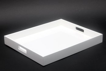 Rectangular Jonathan Adler White Lacquer Tray