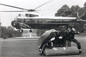 Marine One Black & White Silver Gelatin Photo By Annie Leibovitz