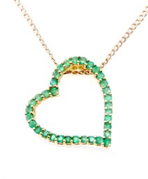 Emerald Heart 14k Gold Necklace