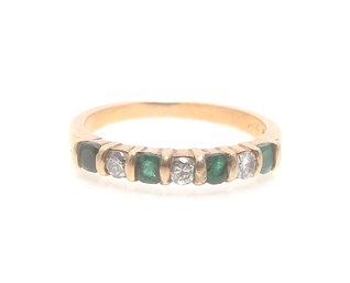 Sapphire And Emerald 14k Gold Ring