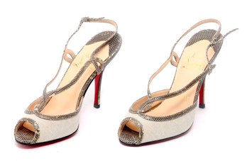 Christian Louboutin Tournicoti Lizard Sandals