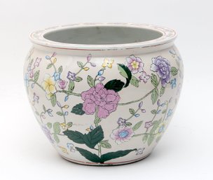 Large Chinese Export Porcelain Fish Bowl Planter