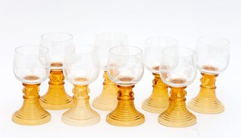 Luminarc Amber Beehive Ribbed Wine Glasses
