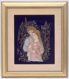 Framed Edna Hibel 'Eternal Love' Lithograph On Porcelain - Artist Proof