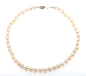 Pearl Necklace With Sterling Clasp