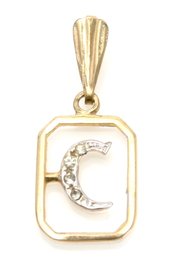 Gold And Diamond Crescent Moon Pendant