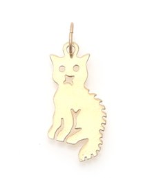 14k Gold Cat Pendant