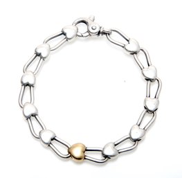 Tiffany & Co. Heart Link Bracelet In Sterling Silver & Gold