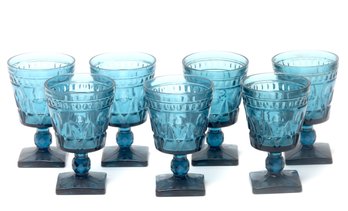 Indiana Glass Ice Blue Goblets A Set Of 7
