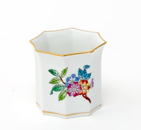 Herend Octogonal Porcelain Vase