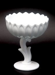 Indiana Milk Glass Lotus Blossom Compote