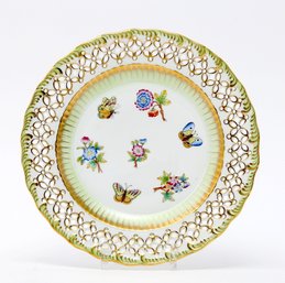 Herend Pierced Porcelain Butterfly Plate
