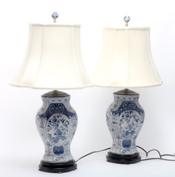 Blue And White Asian Lamps