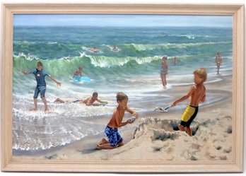 Gary Long  Giclee On Canvas ' Surfs Up' With COA