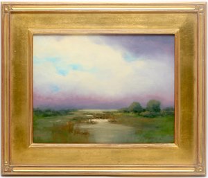 Enid V. Hatton' Springtime At West Neck' Oil On Canvas