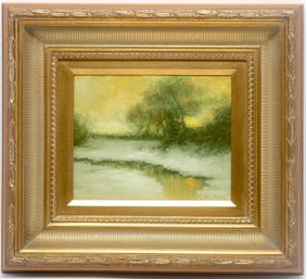 Enid V. Hatton Landscape Oil On Canvas Painting