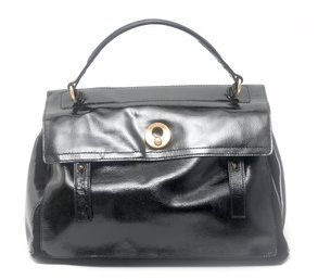 Yves Saint Laurent Black Patent Leather Muse Bag