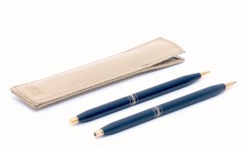 Cross Pen And Pencil Set In Leather Case
