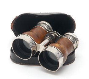 Vintage Horse Race Binoculars W/case  (4.5H X 5.5W)
