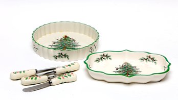 6 Pc Spode Christmas Tree Candy Dish Set