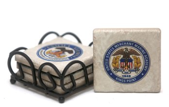 US Marines Faux Stone Coasters Set Of 4