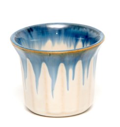 Cobalt Blue And White Drip Glaze Pottery Planter