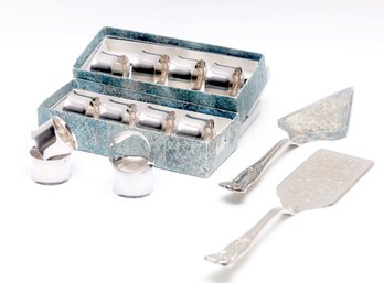 Sheridan Silver Plated Napkin Rings And Spatulas