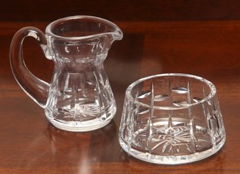 Waterford Crystal Sugar Bowl And Cut Glass Creamer