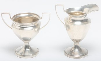 Sterling Silver Weighted Creamer And Sugar 335g