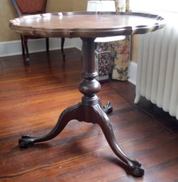 Mahogany Pie Crust Table With Ball And Claw Foot Base