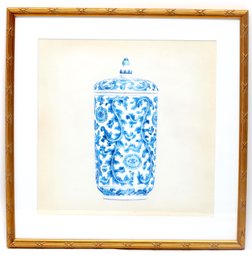 Asian Vase Framed Lithograph