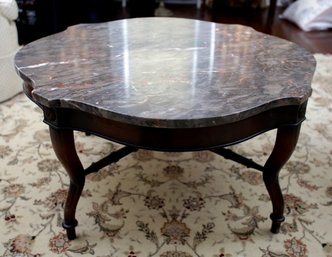 Marble Top Mahogany Coffee Table