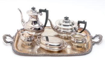 6 Pc Sheffield England Siver Plated  Coffee Service Set