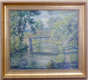 Clarence W. Snyder (1873 - 1948) Canal Footpath Bridge New Hope PA