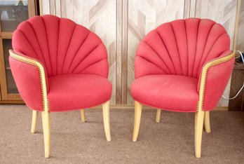 Art Deco Asymmetrical Shell Back Chairs