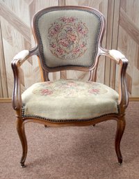 French Fauteuil Needlepoint Side Chair