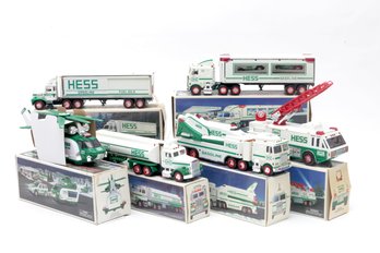 6pc. Hess Truck Set/Helicopter/tractor TrailertankerRace Car Carriershuttle Carrierfire Truck (with Boxes)