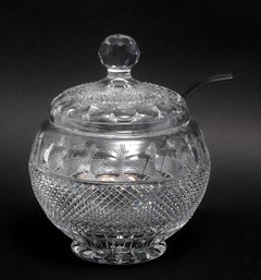 Cut Crystal Punch Bowl With Laddle