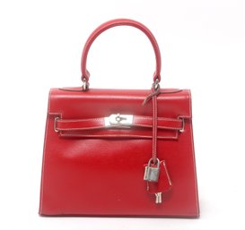 Venetian Style Red Leather Handbag
