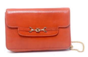 Morris Moskowitz Orange Leather Evening Bag