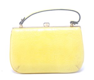 Vintage Lena Yellow Leather Evening Bag