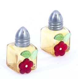 Mini Yellow Glass Salt And Pepper Shaker