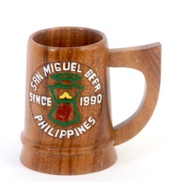 Philippines San Mig Boracay Large Wooden Beer Mug