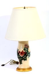 Vintage Hand Painted Floral Table Lamp