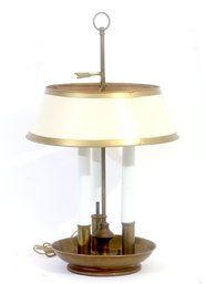 Brass Bouillotte Table Lamp With Tole Shade