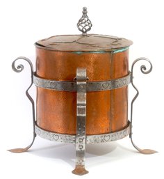 Antique Hammered Copper Coal Bin